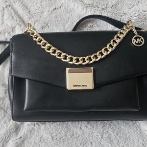 Michael Kors Black Leather Shoulder Bag